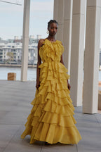 Aje Cleo Gown Chartreuse