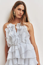 Aje Cleo Mini Dress Silver Blue