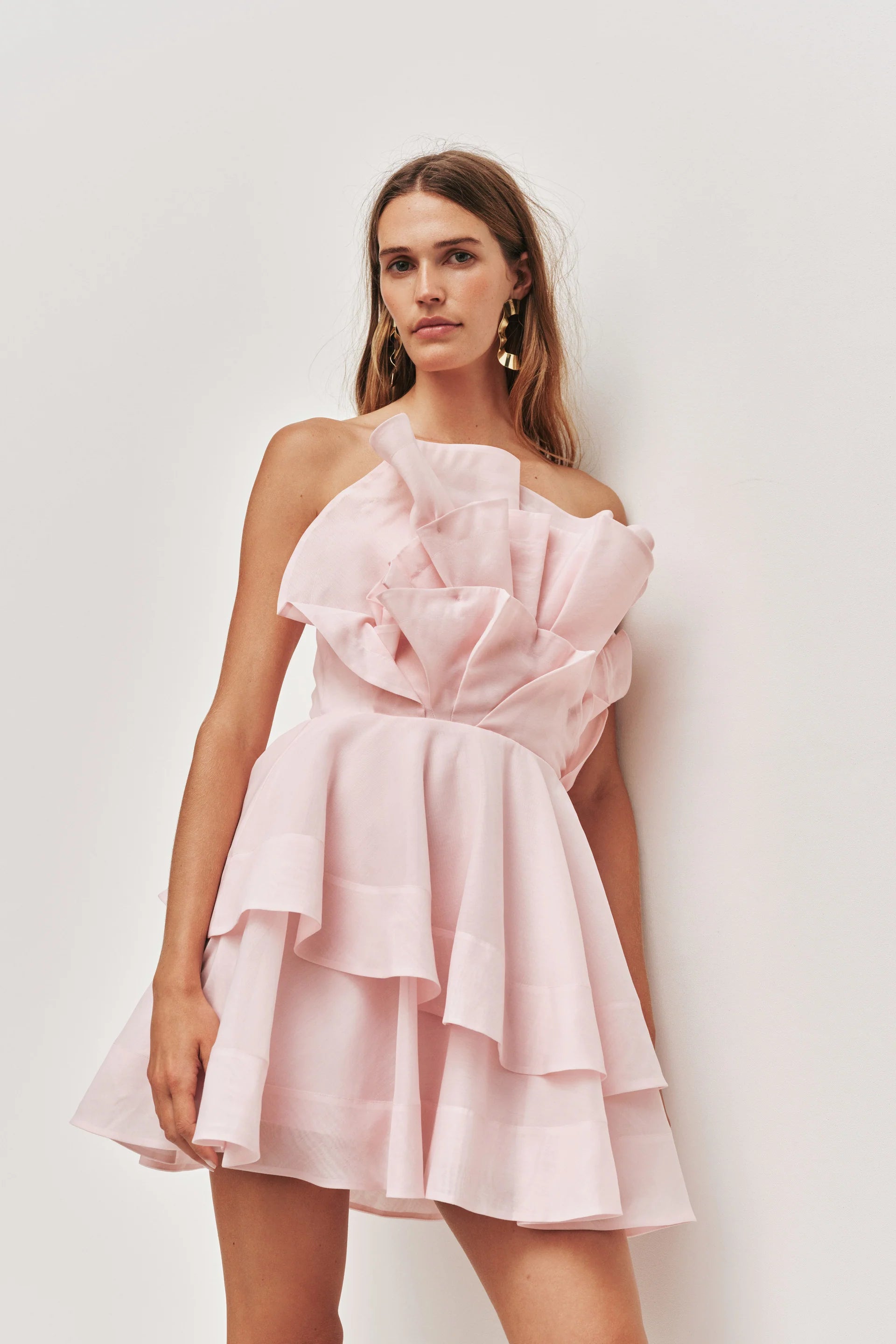 Aje Selestia Mini Dress Ash Pink