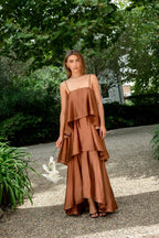 Elliatt Tilly Tiered Maxi Dress Toffee Brown