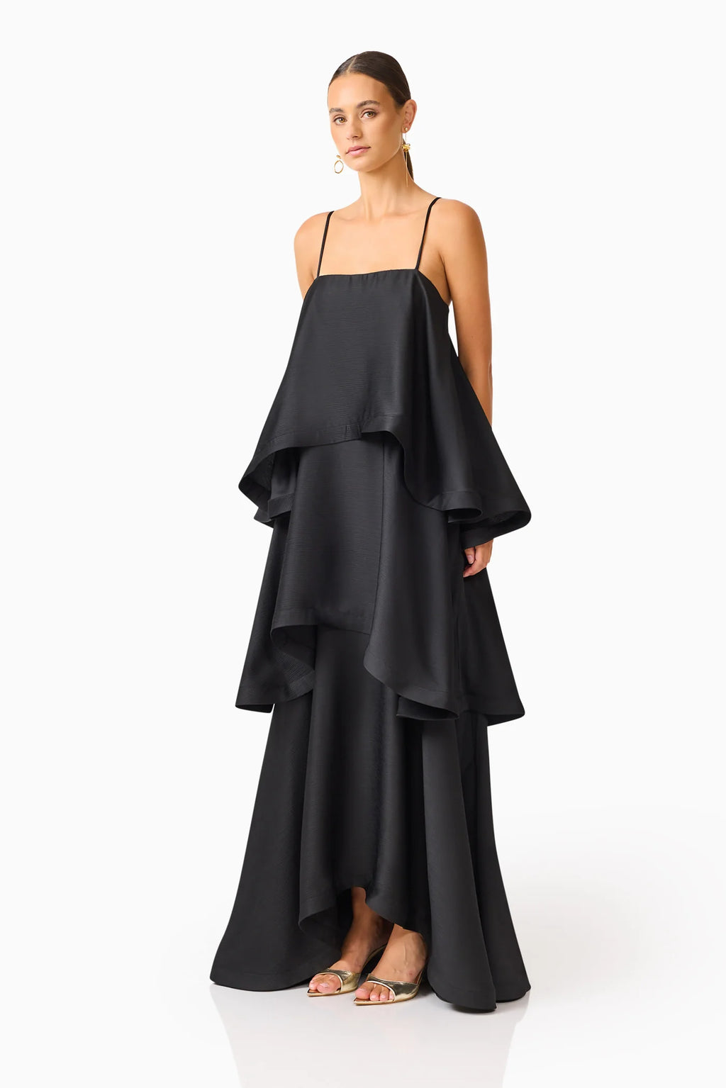 Elliatt Tilly Tiered Maxi Dress Black