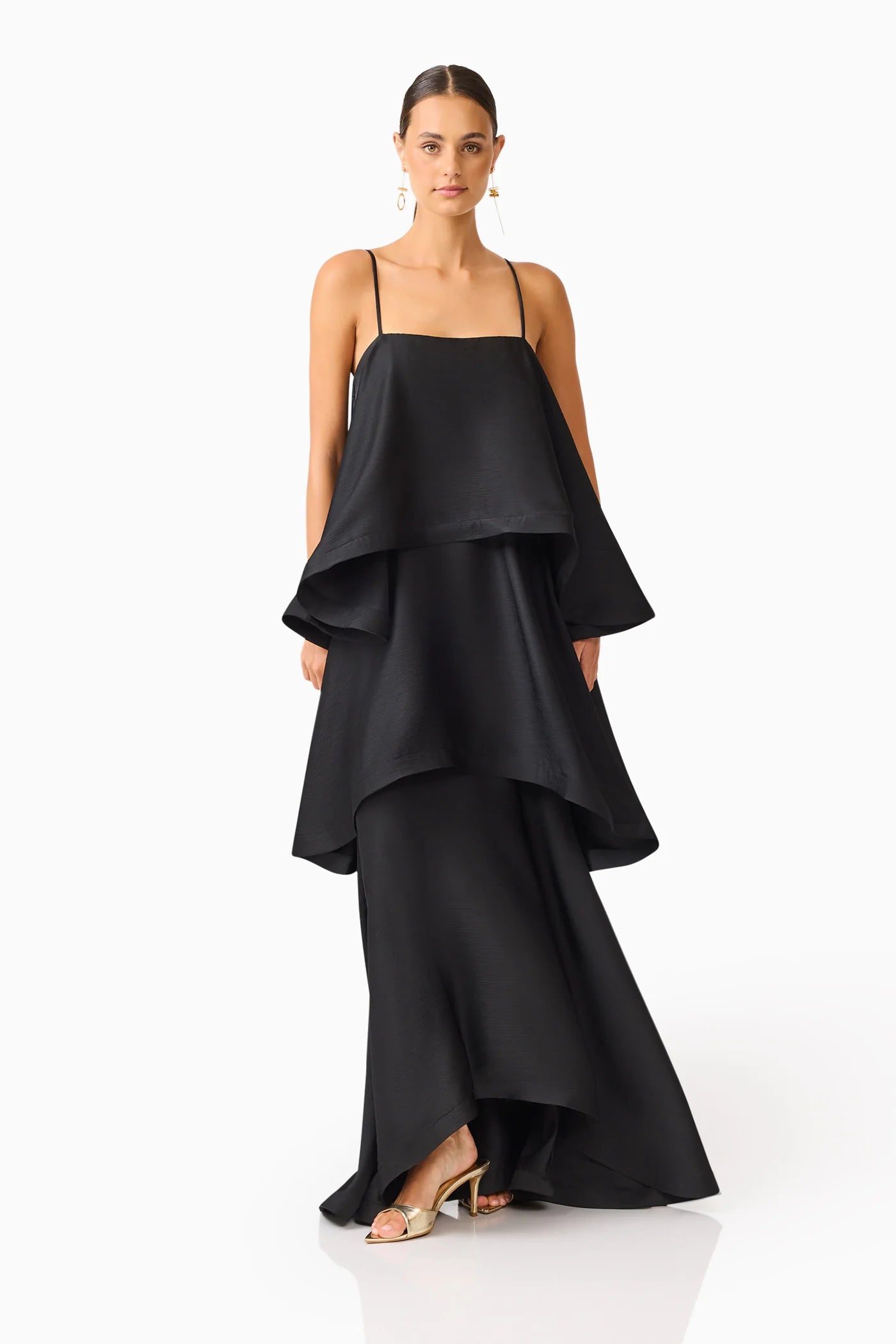 Elliatt Tilly Tiered Maxi Dress Black