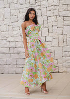 Elliatt Laurel Sleeveless Maxi Dress in Green Floral