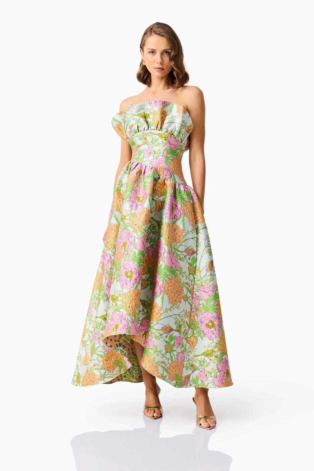 Elliatt Laurel Sleeveless Maxi Dress in Green Floral