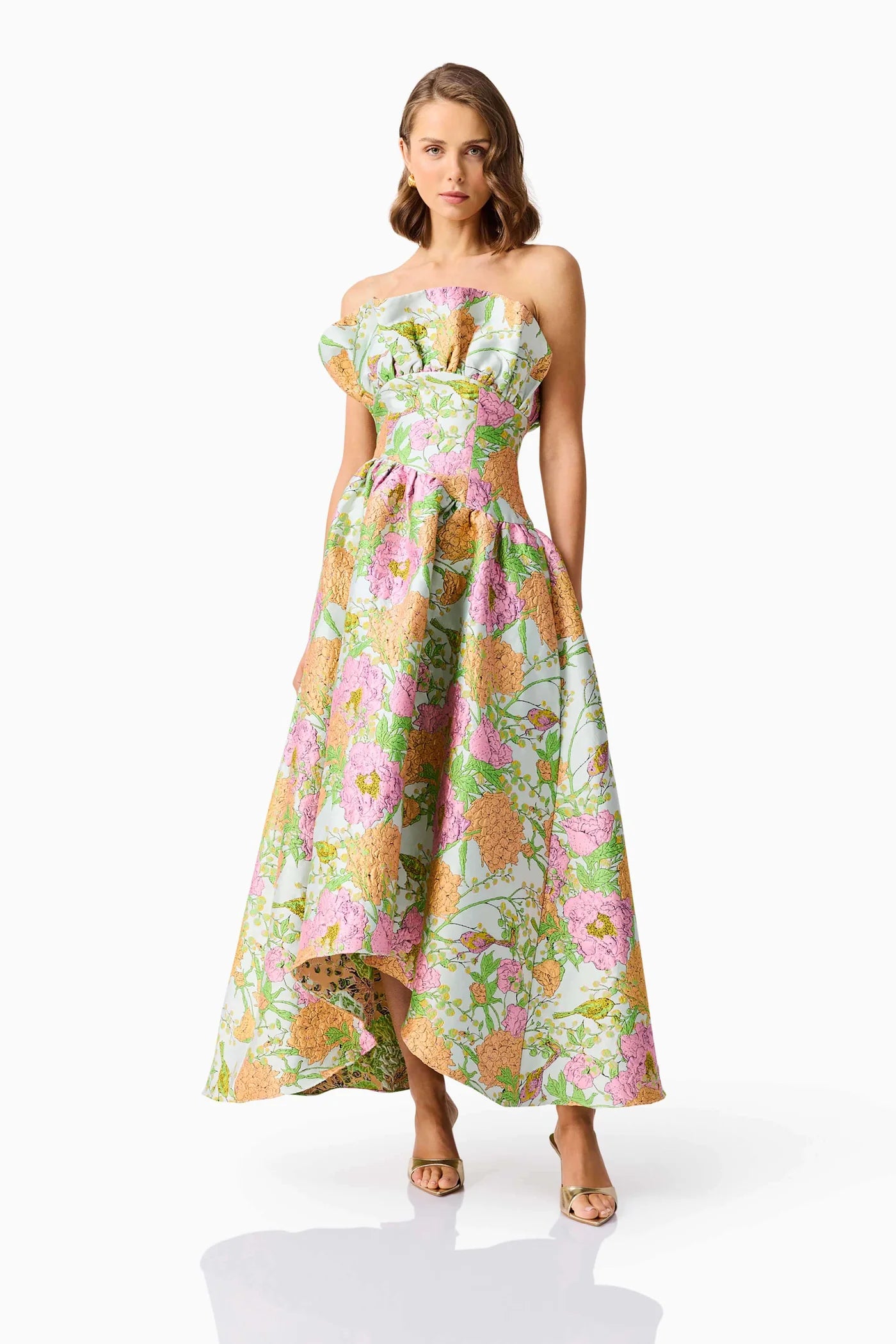 Elliatt Laurel Sleeveless Maxi Dress in Green Floral