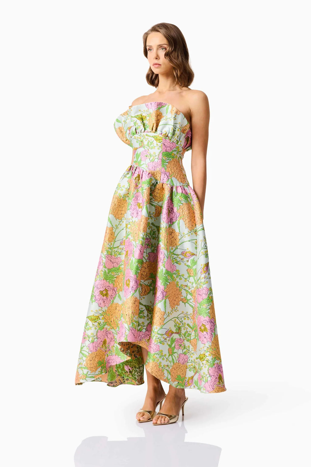 Elliatt Laurel Sleeveless Maxi Dress in Green Floral