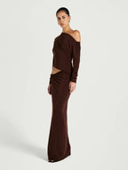 Benni Enya Maxi Dress Chocolate Brown