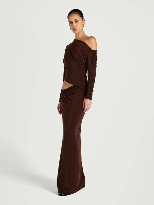 Benni Enya Maxi Dress Chocolate Brown