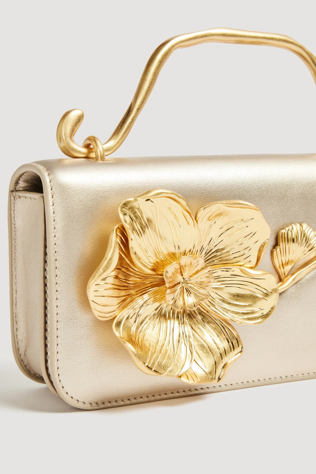 Aje Celeste Flower Clutch Ivory