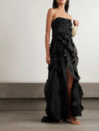 Aje Allairie Ruffle Maxi Dress Black