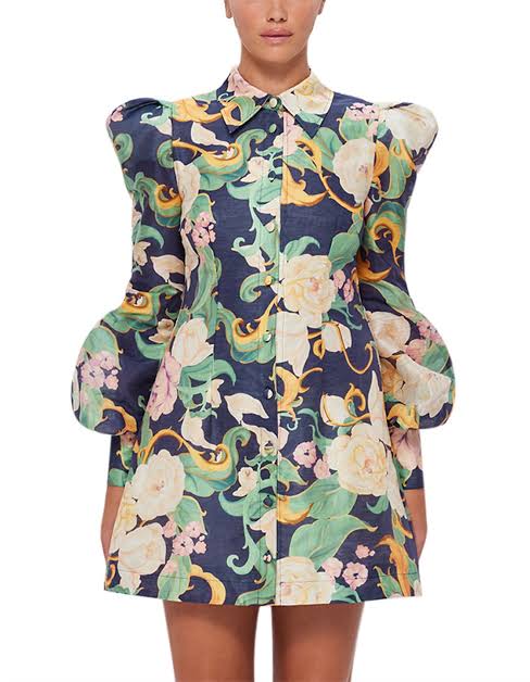 Leo Lin Lana Structured Shoulder Mini Dress