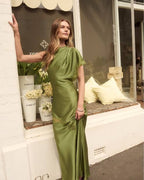 Forever New Kody Satin Lace Asymmetric Dress