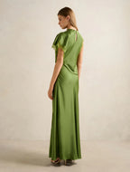 Forever New Kody Satin Lace Asymmetric Dress