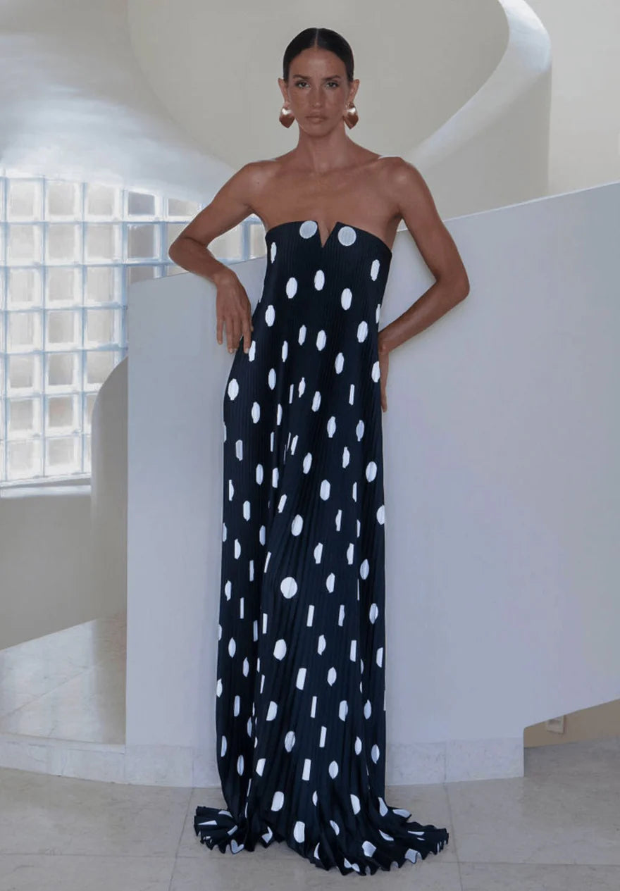 Lidee Black Tie Gown Polka Noir