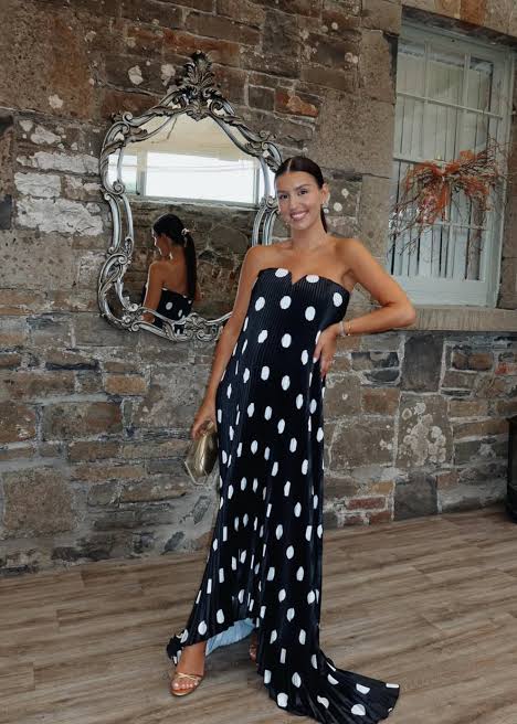 Lidee Black Tie Gown Polka Noir